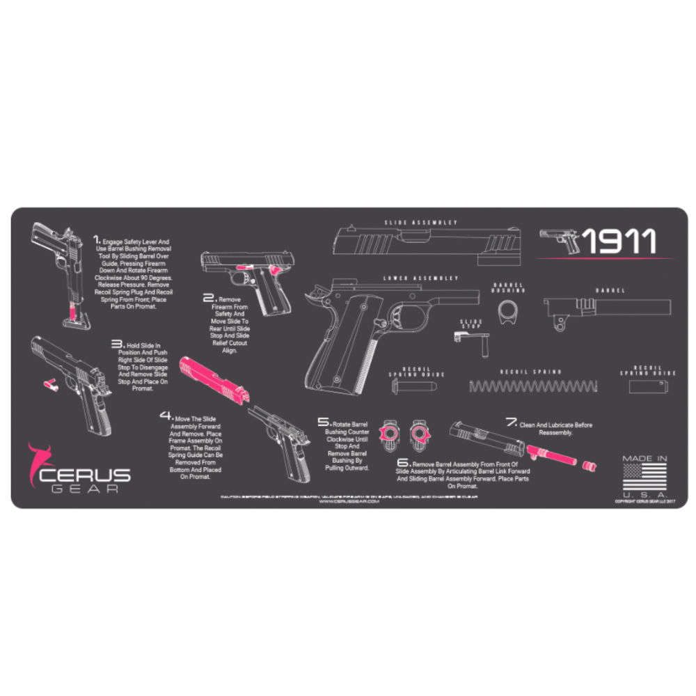 Cleaning Equipment Cerus Gear 4.50" 1911 INSTRUCTIONAL GRAY/PINK • Model: 4.50"